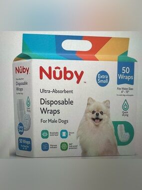 Nûby Ultra-Absorbent Disposable Wraps - Extra Small - White, 50 count